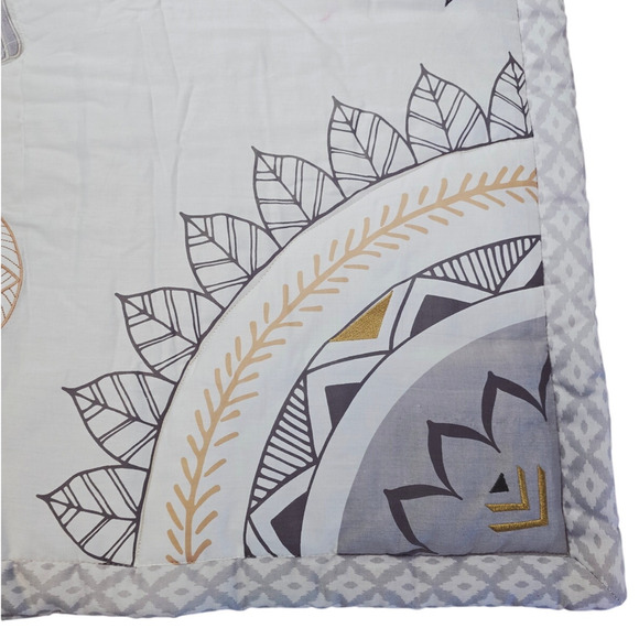 The PeanutShell Soft Elephant Mandala Embroidered Crib Blanket L 48" x W 40" - Picture 3 of 5